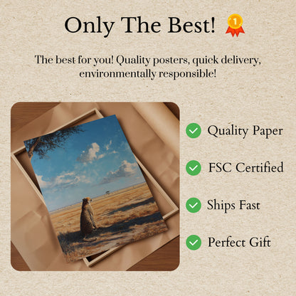 Gepard Observerer Savannens Plakat