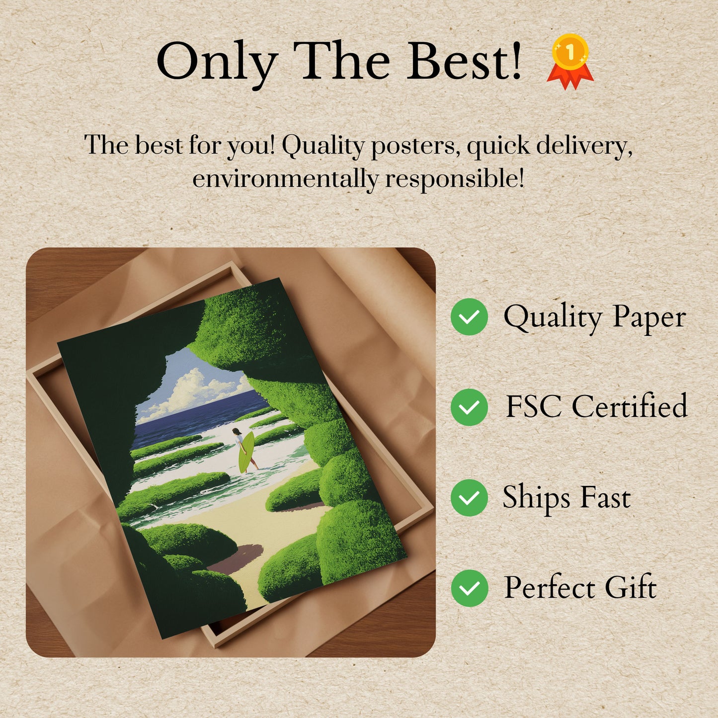 Surfování zeleným rájem Plakát