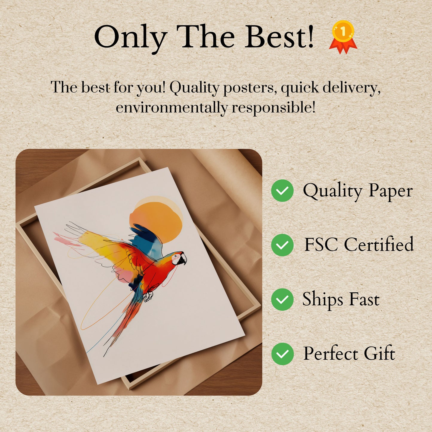 Vibrant Flying Macaw Poster