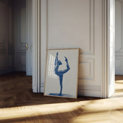 Blauer Yoga Balance Poster