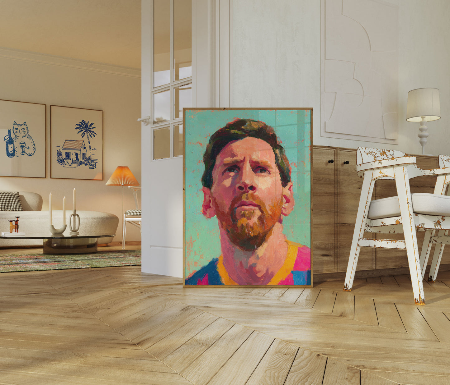 Kleurrijke Messi Voetballegende Poster