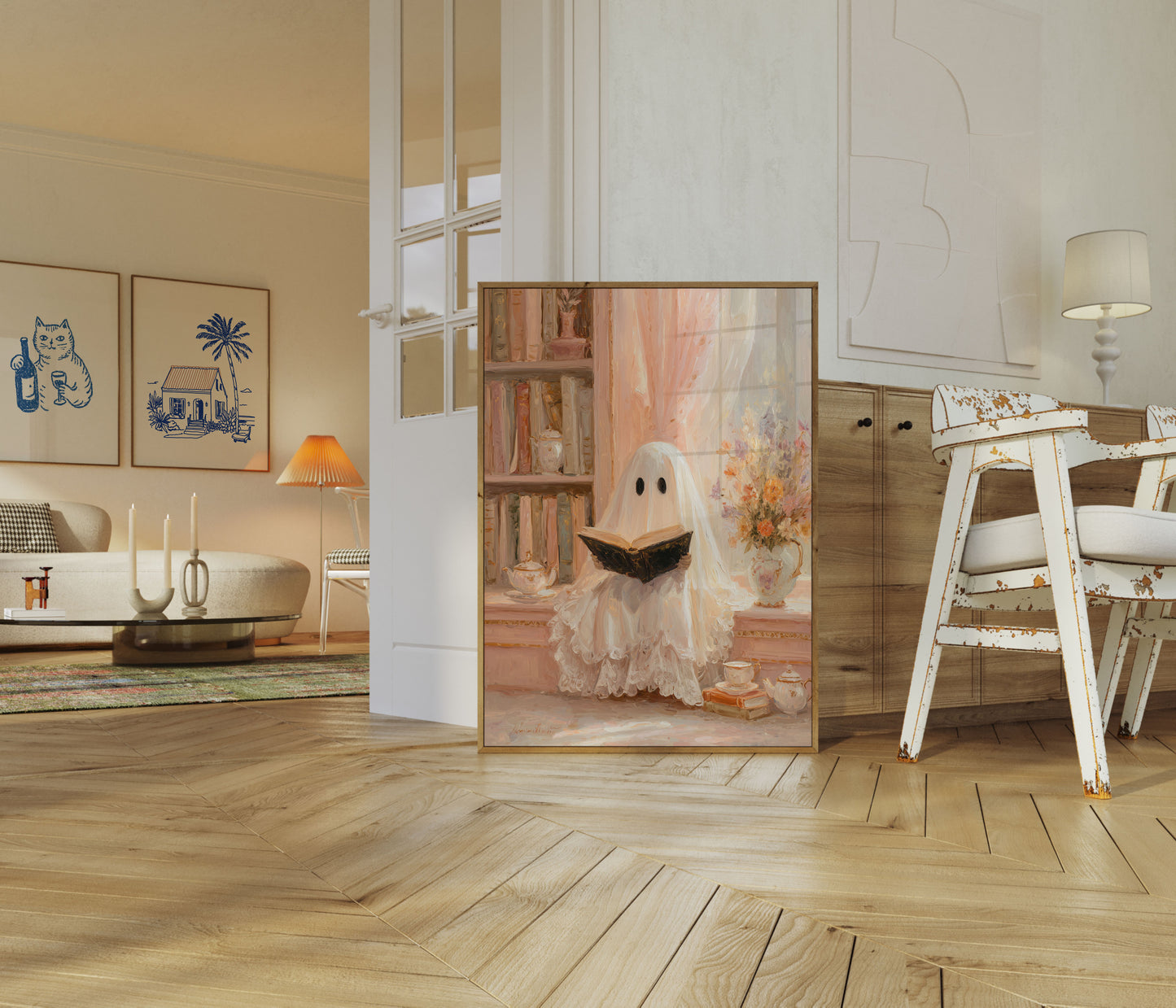 Gespenstischer Bücherwurm Halloween-Poster