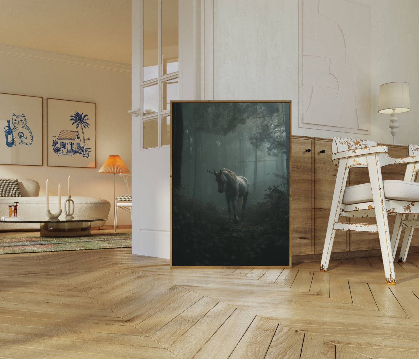 Mystical Unicorn Forest Poster