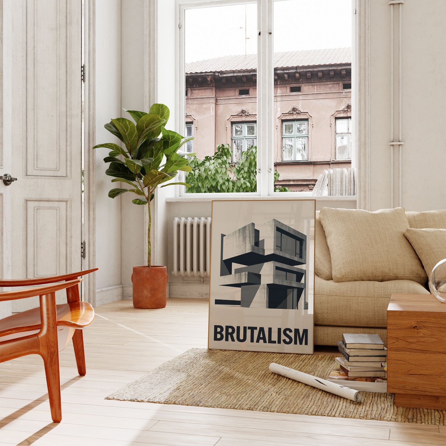 Brutalist Architecture Design Poster
