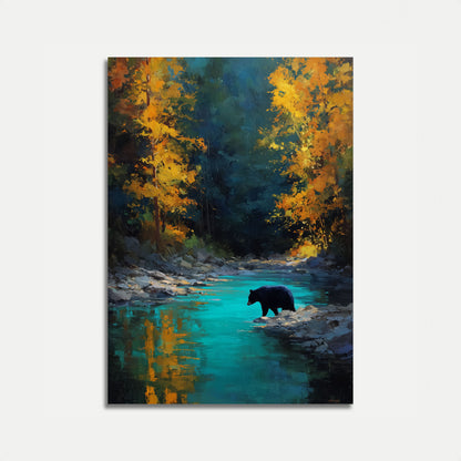 Oso junto al Arroyo Turquesa Póster