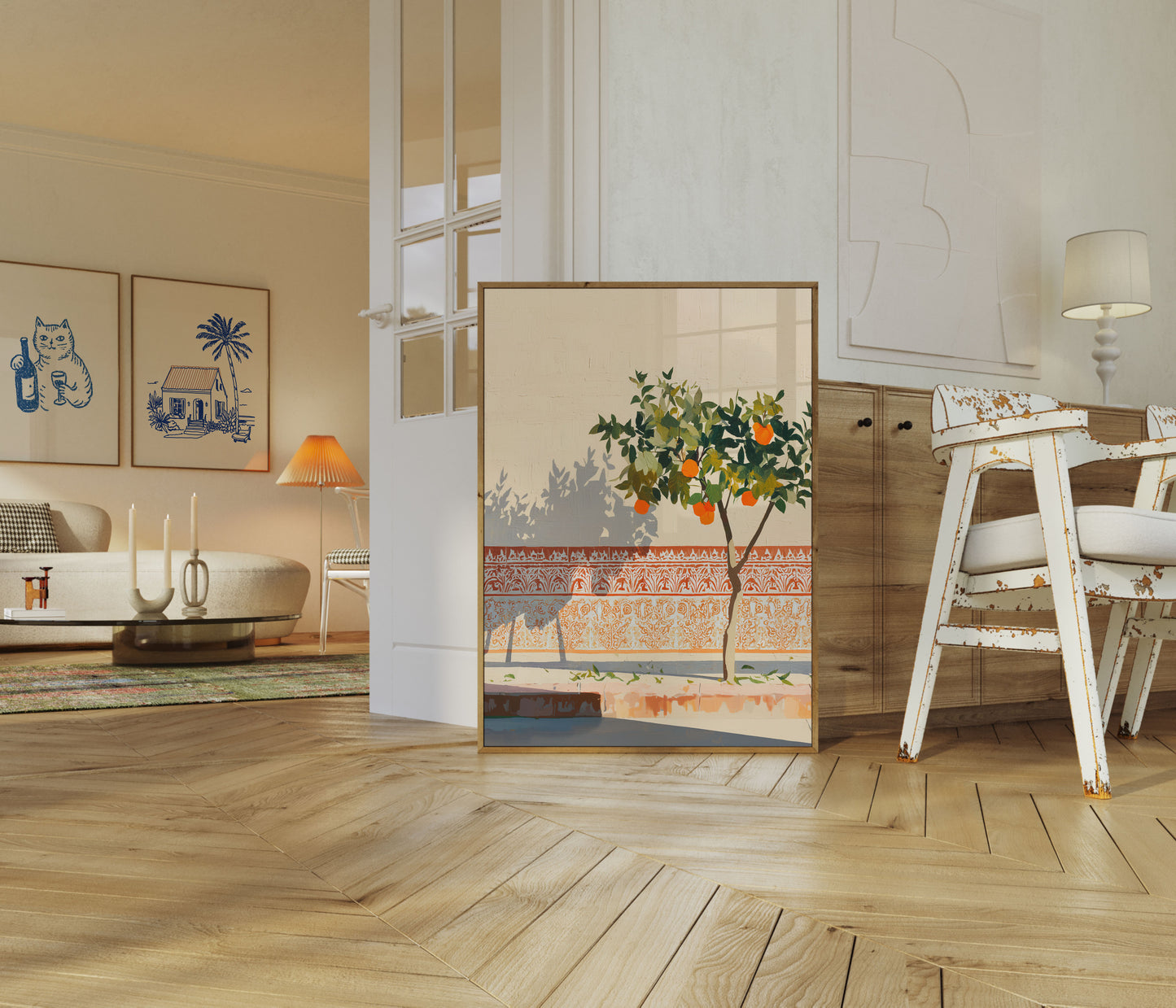 Póster Botánico de Arboleda de Naranjos