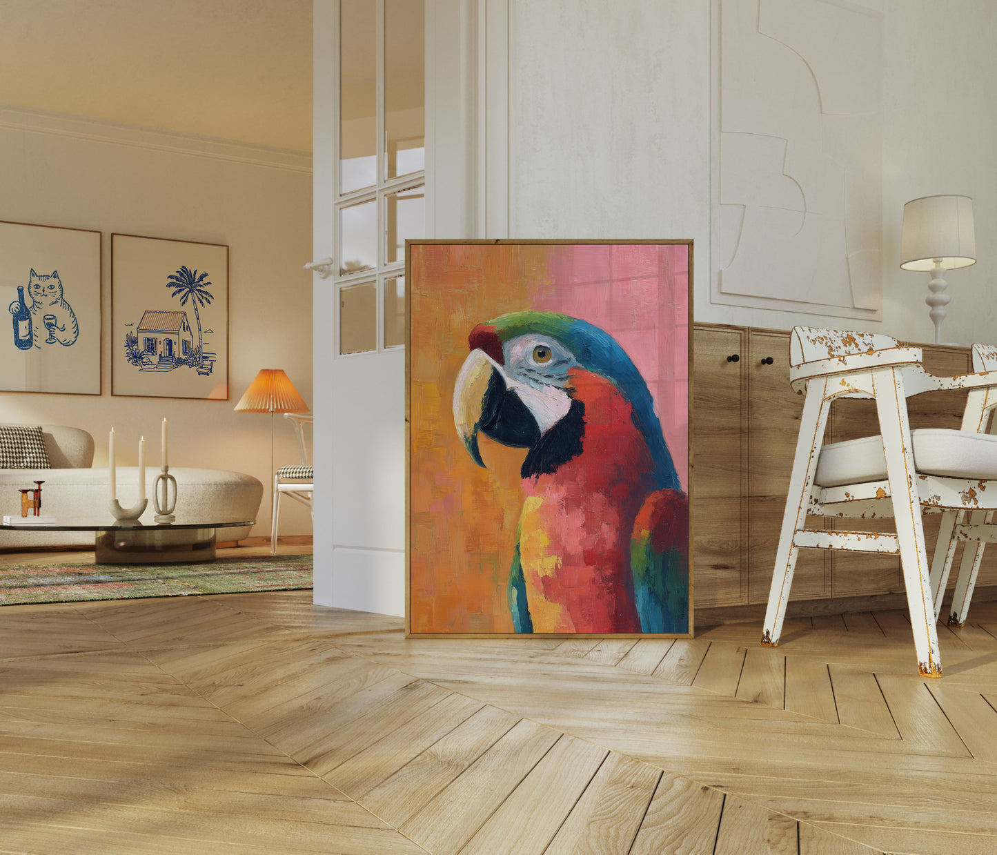 Vibrant Macaw Profile Poster