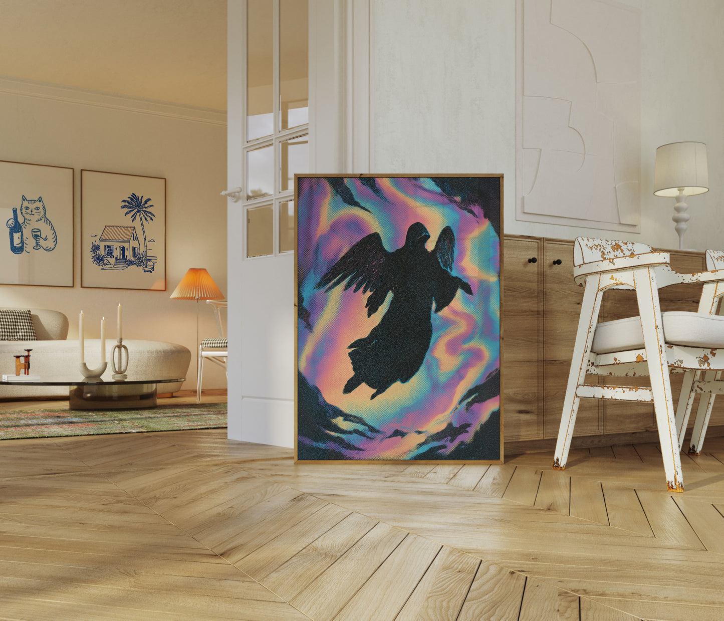 Himmelsk Englesilhuett Plakat
