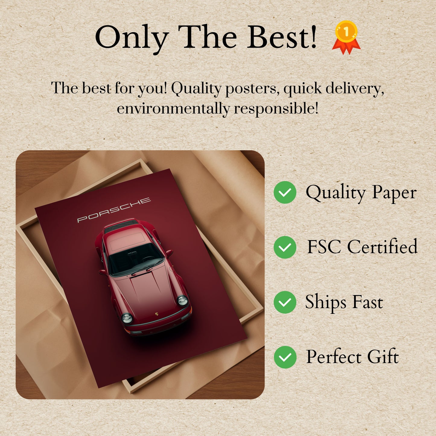 Classic Red Porsche 911 Poster