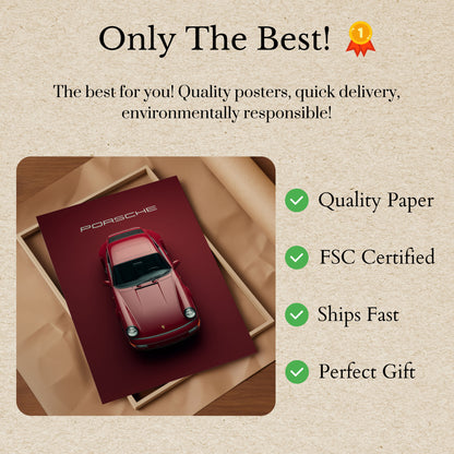 Classic Red Porsche 911 Poster