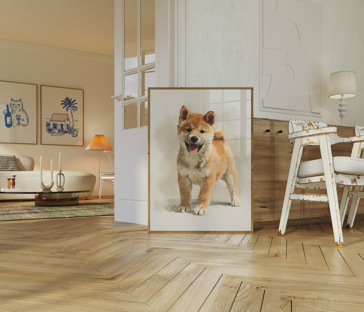 Happy Shiba Inu Dog Poster