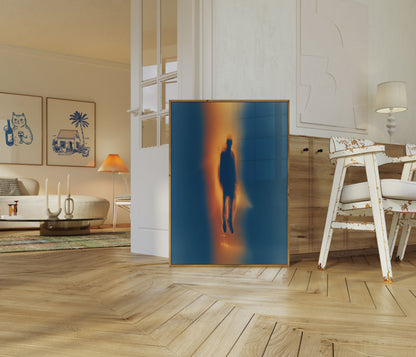 Mysterious UFO Abduction Silhouette Poster