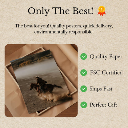 Manifesto Cowboy al Galoppo nella Polvere