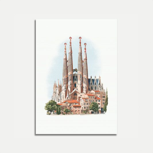 Architekturposter des Barcelonaer Doms