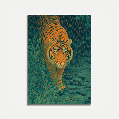 Cartel de Tigre Acechando en la Jungla