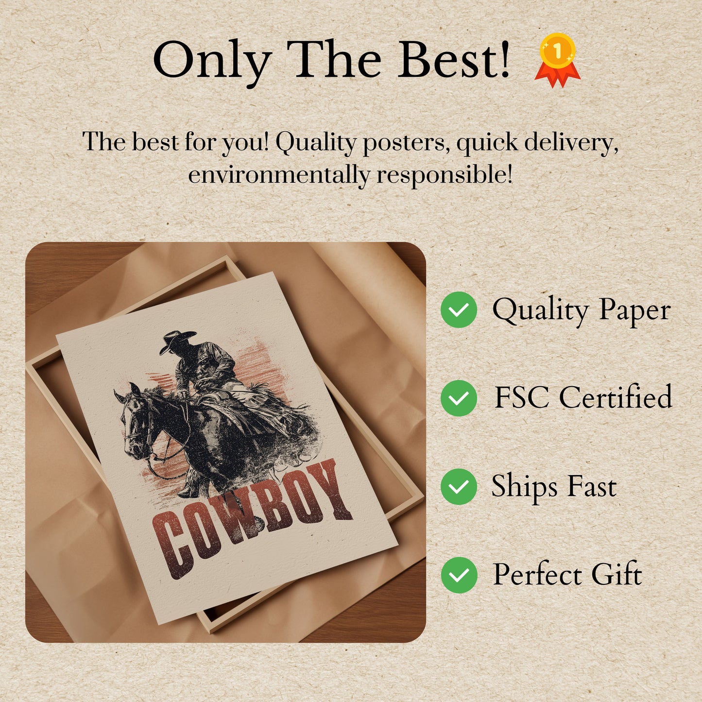 Wilder Westen Cowboy-Reiter Poster