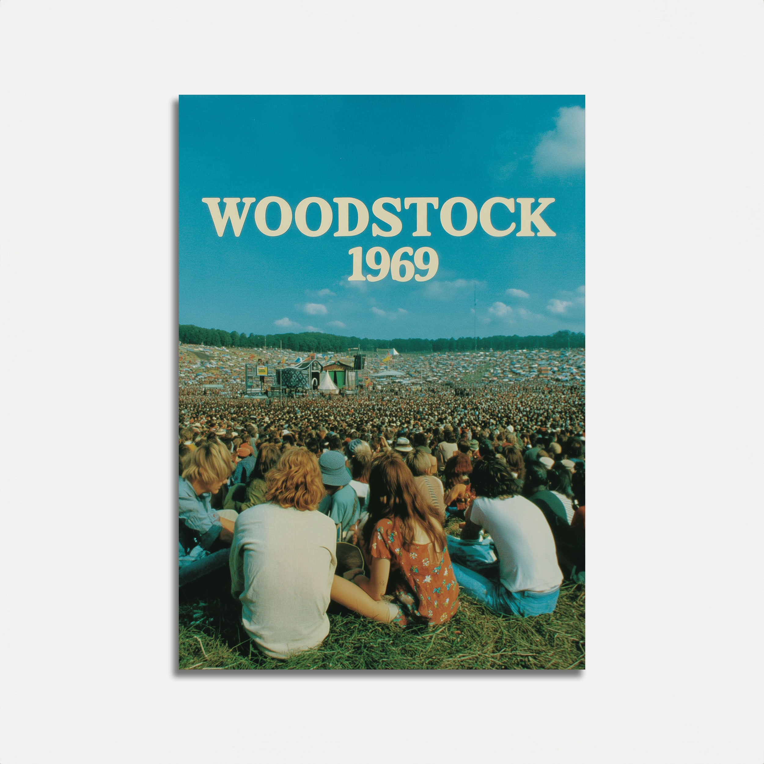 Woodstock 1969 Music Festival Poster - Vintage Concert Art Print