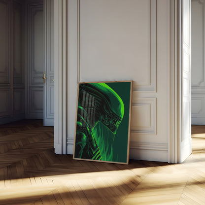 Alien Dark Green Sci-Fi Poster