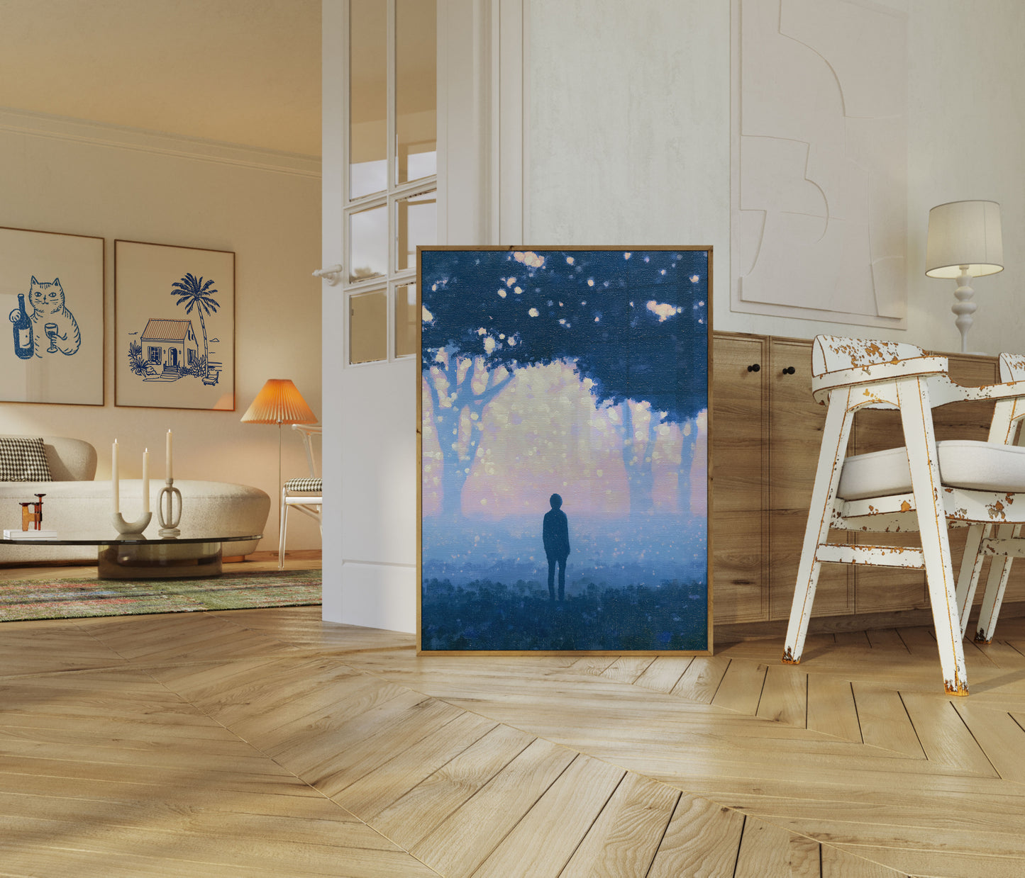 Dreamer Gazing at Clouds Poster