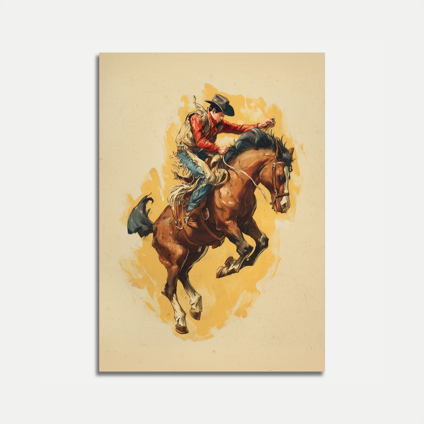 Pôster de Rodeio de Cavalo Selvagem Bronco