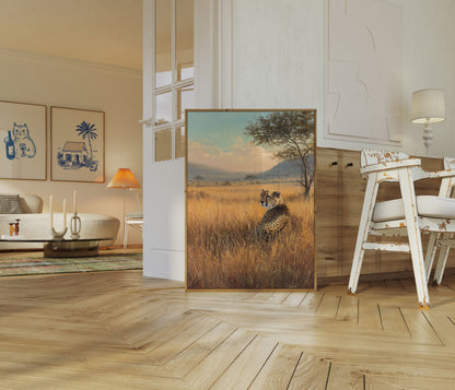 Golden Savanna Cheetah Poster