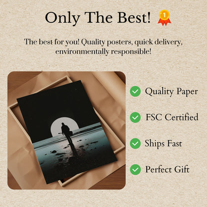 Moonlit Guitar Solitude Poster