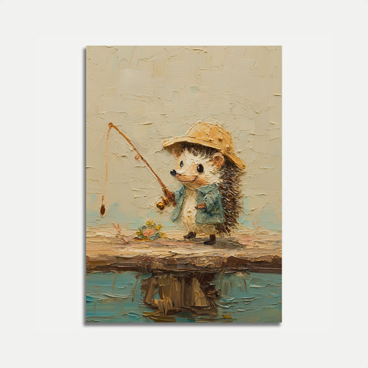 Little Hedgehog Fishing Adventure Poster
