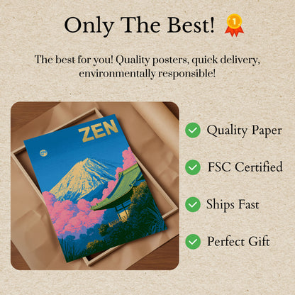 Mount Fuji with Cherry Blossoms Poster