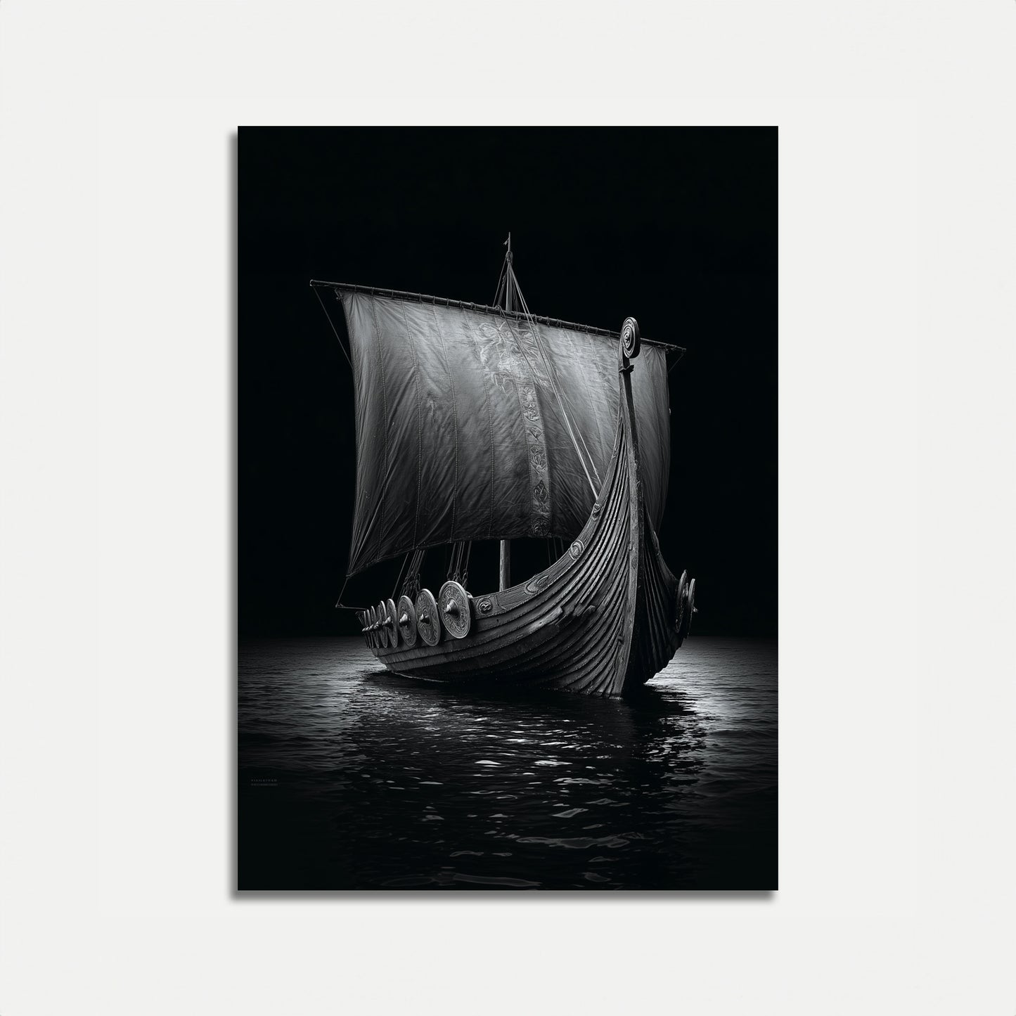 Viking Ship Midnight Voyage Poster