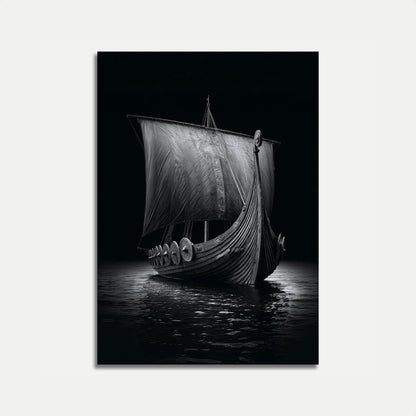 Viking Ship Midnight Voyage Poster