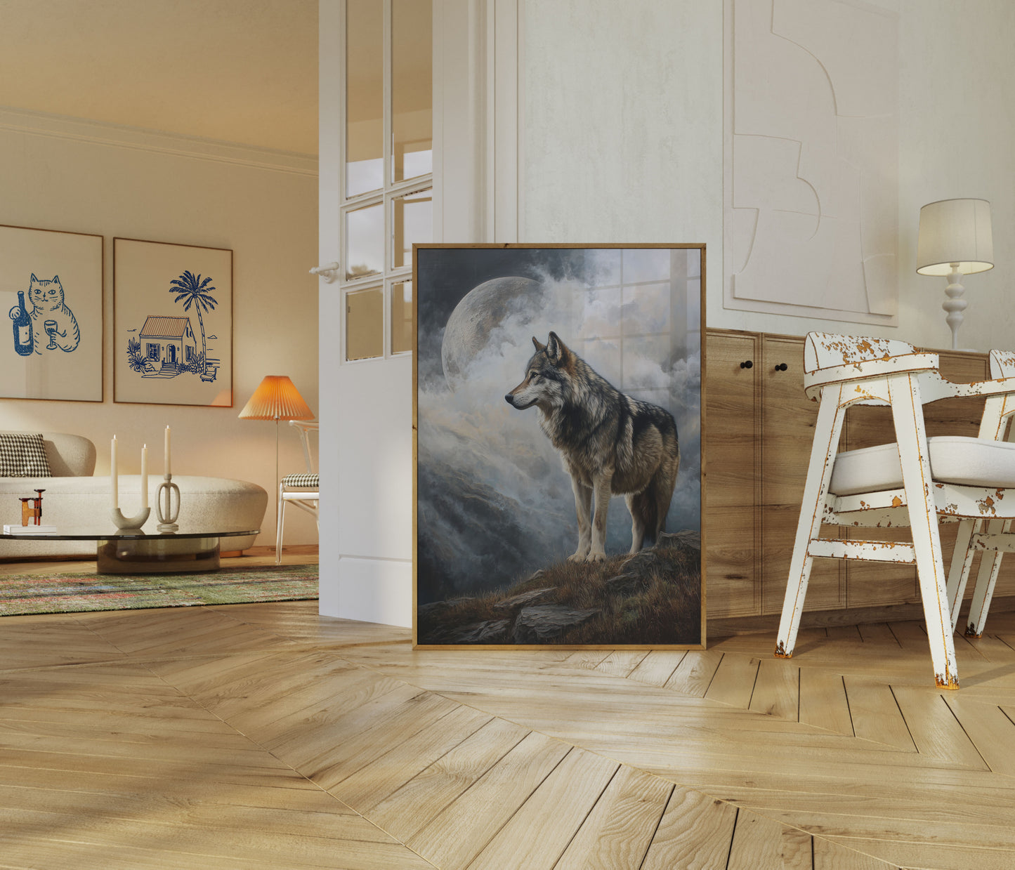 Moonlit Wolf Wilderness Poster