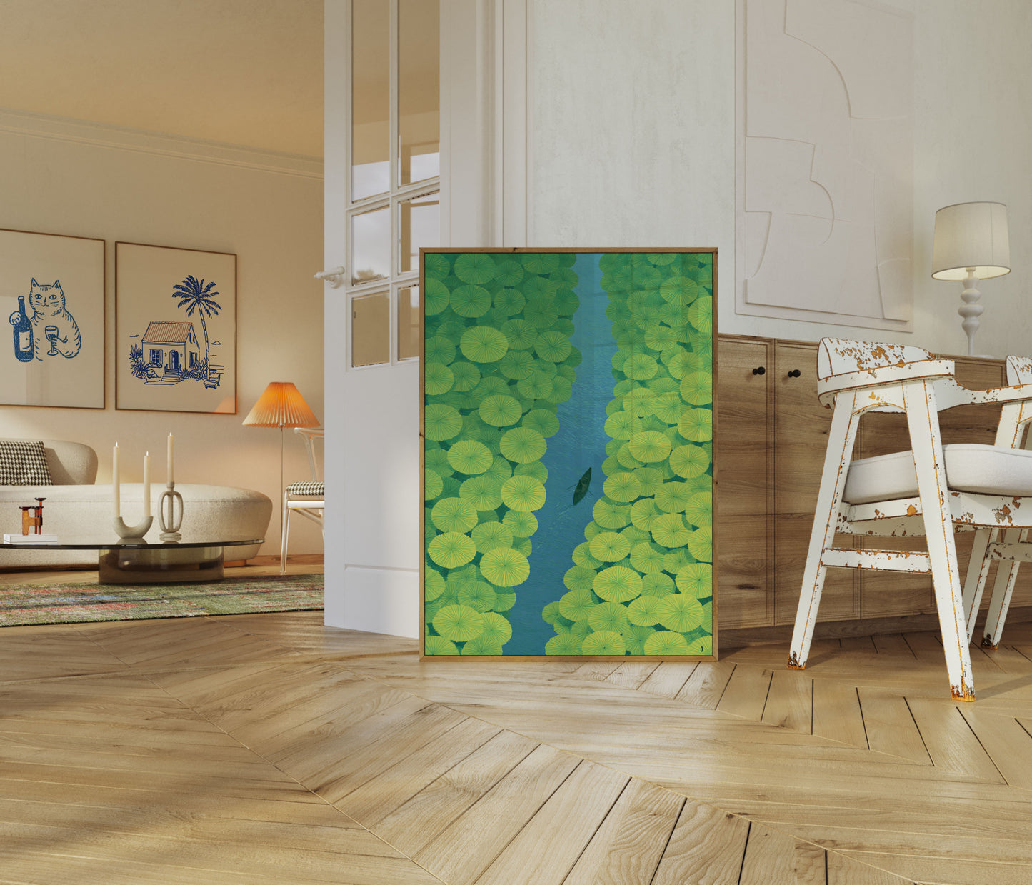 Poster: Leliebladen en Roeiboot