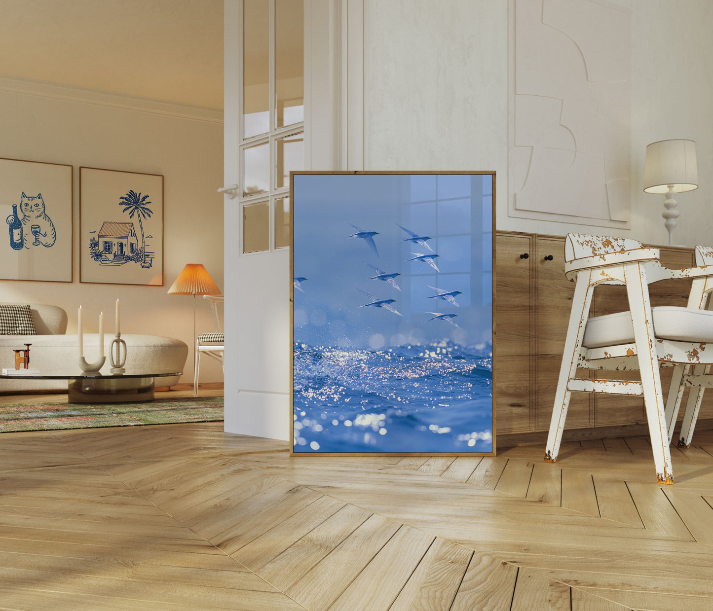Flygfisk över havet affisch