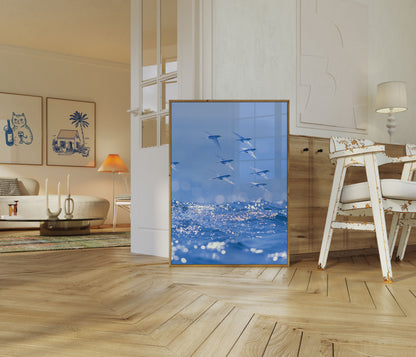 Flygfisk över havet affisch