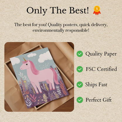 Magical Pink Unicorn Poster