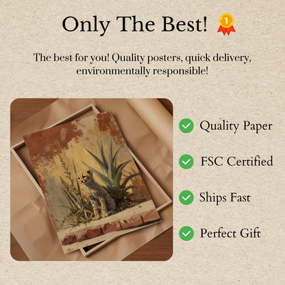 Póster del Santuario del Desierto del Guepardo Joven