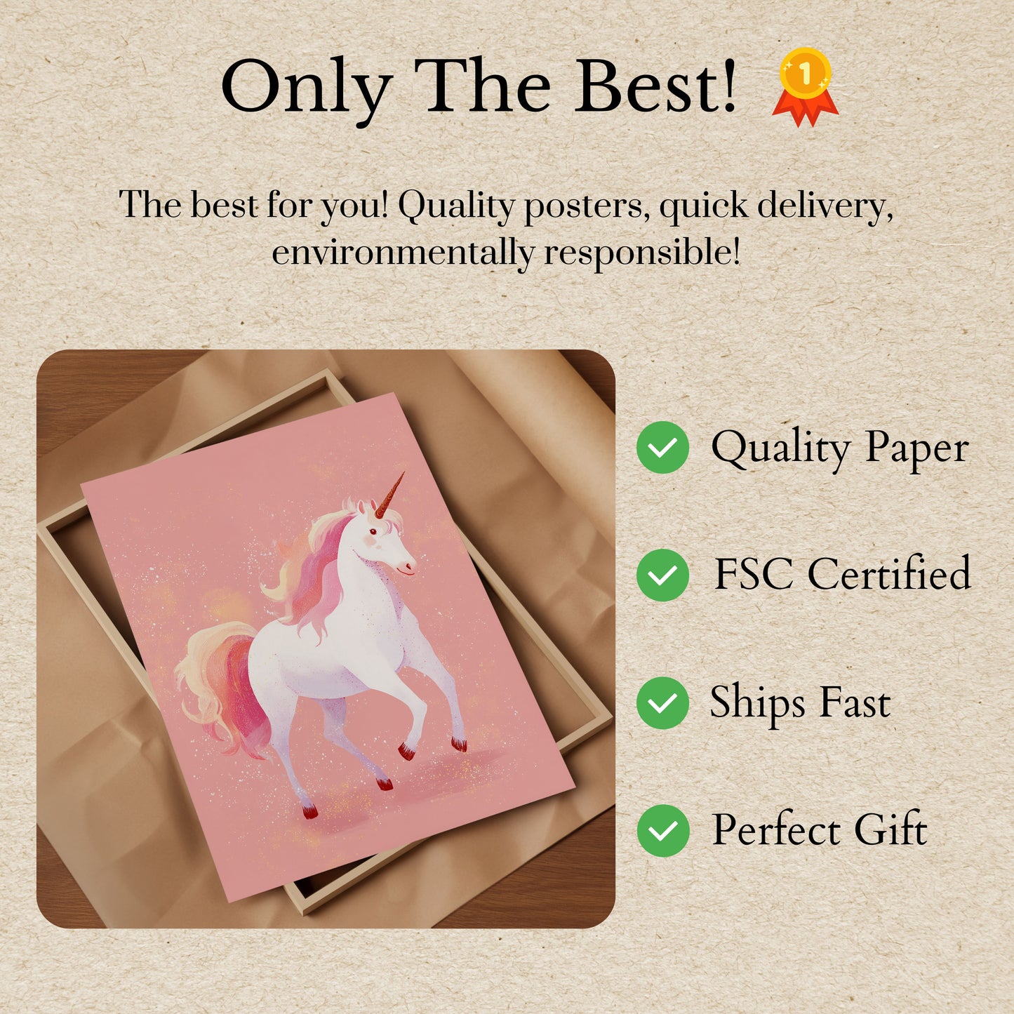 Poster dell'Unicorno Rosa Magico