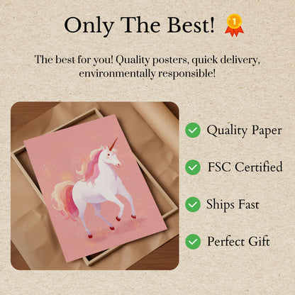 Poster dell'Unicorno Rosa Magico