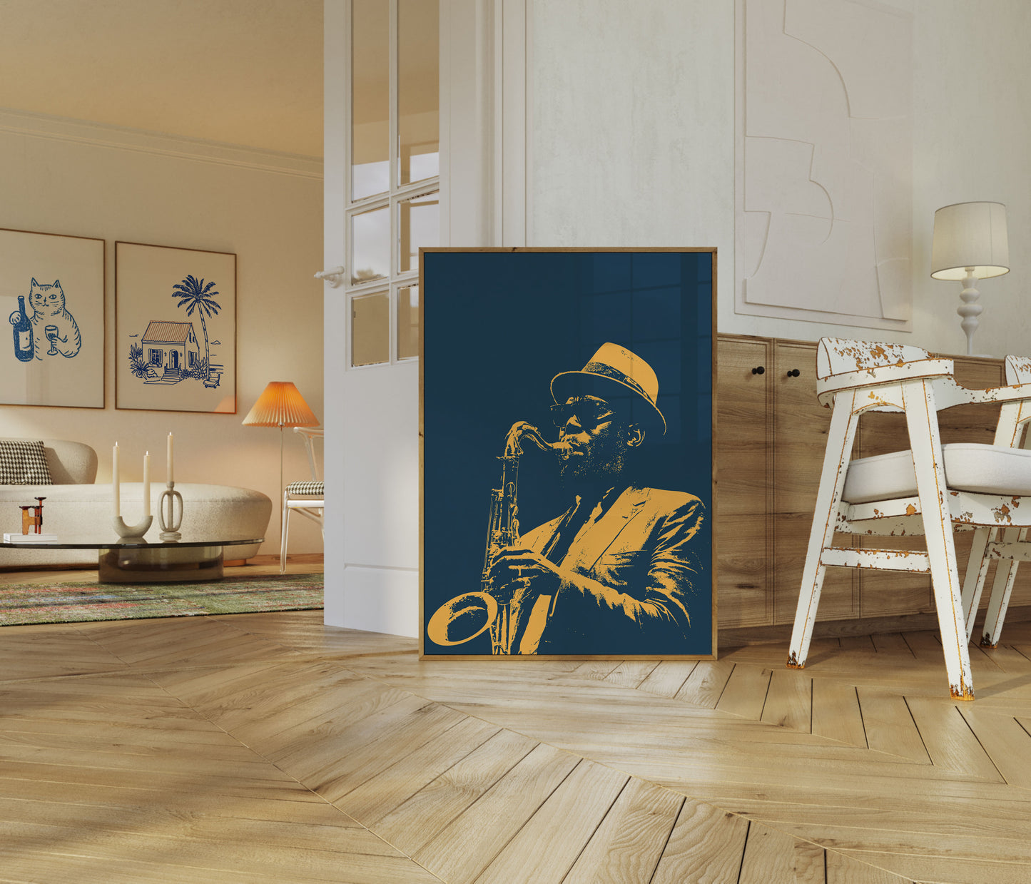 Jazzsaxofonist Gylden Blues Plakat