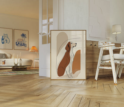 Elegant Siddende Hund Plakat