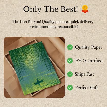Weeping Willow Boat Tranquility Poster