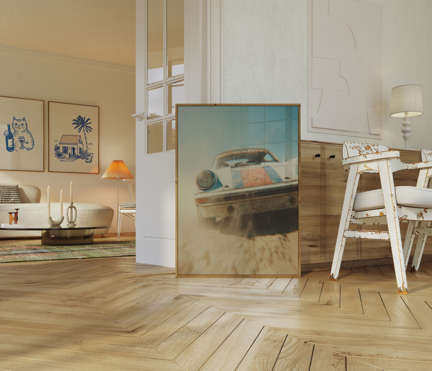 Vintage Porsche Racing Motion Poster