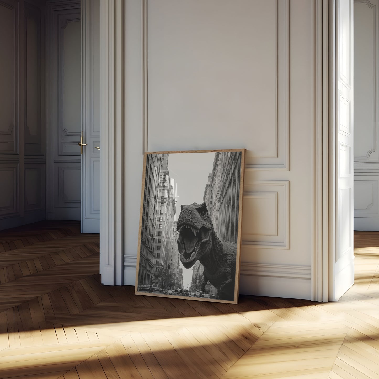 Urban T-Rex City Invasion Poster