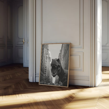 Urban T-Rex City Invasion Poster