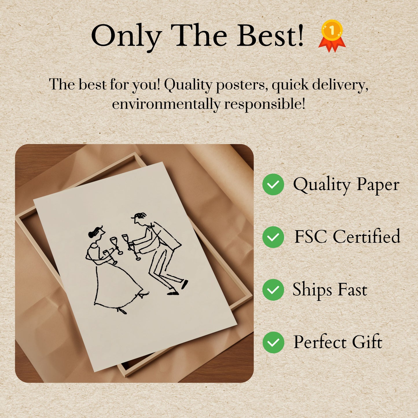 Dansend Koppel Toast Poster