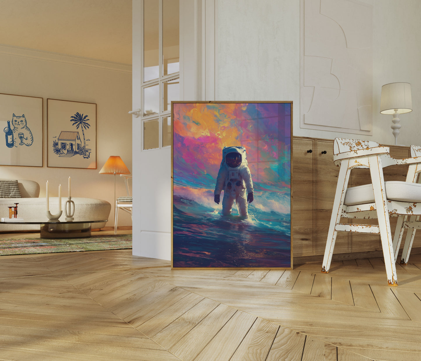 Cosmic Surf Astronaut Poster