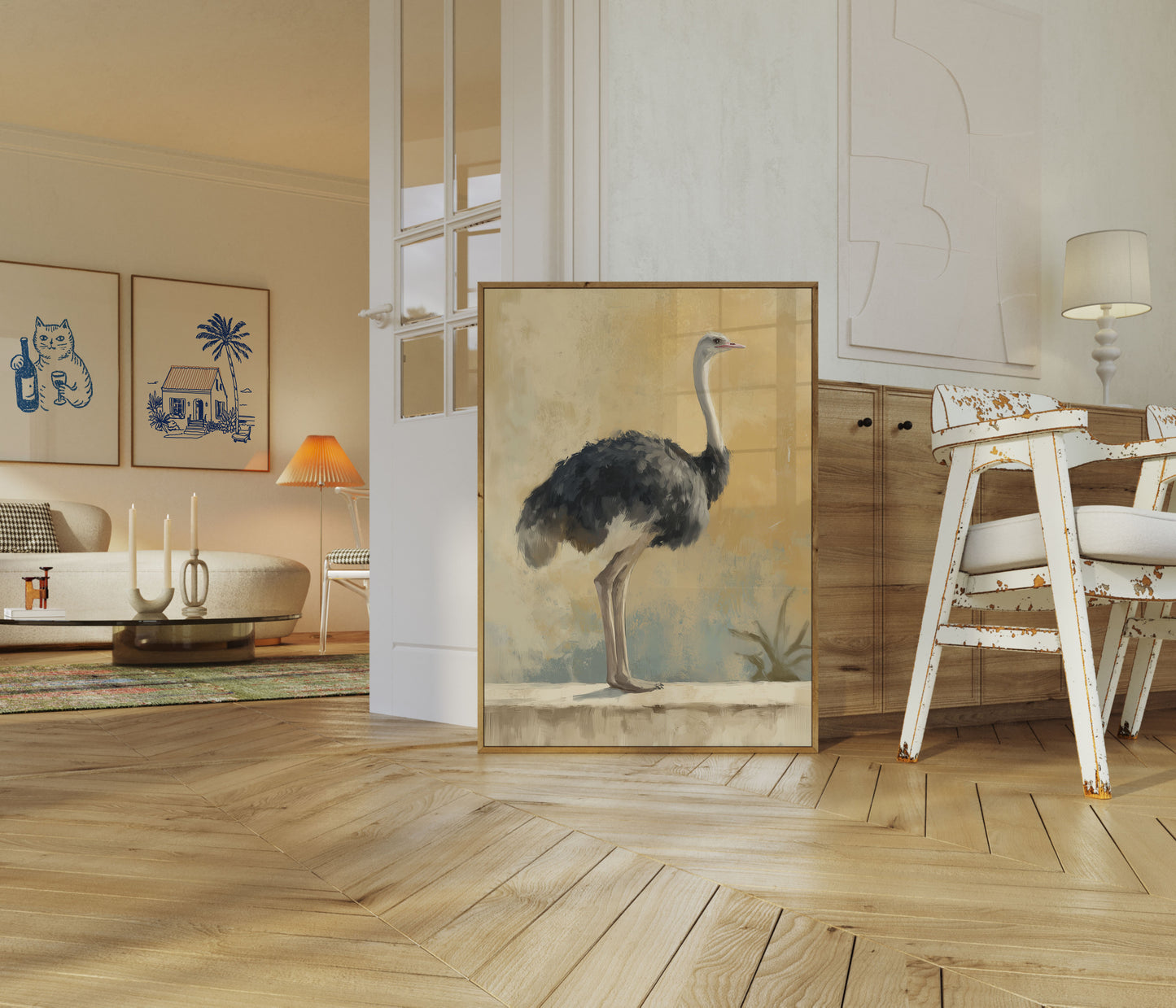 Elegant Ostrich Bird Poster