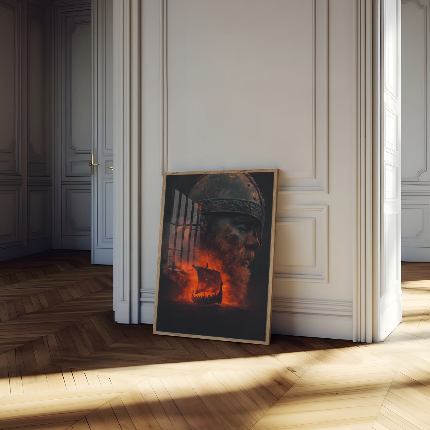 Vikingkrijger Vlammen Poster