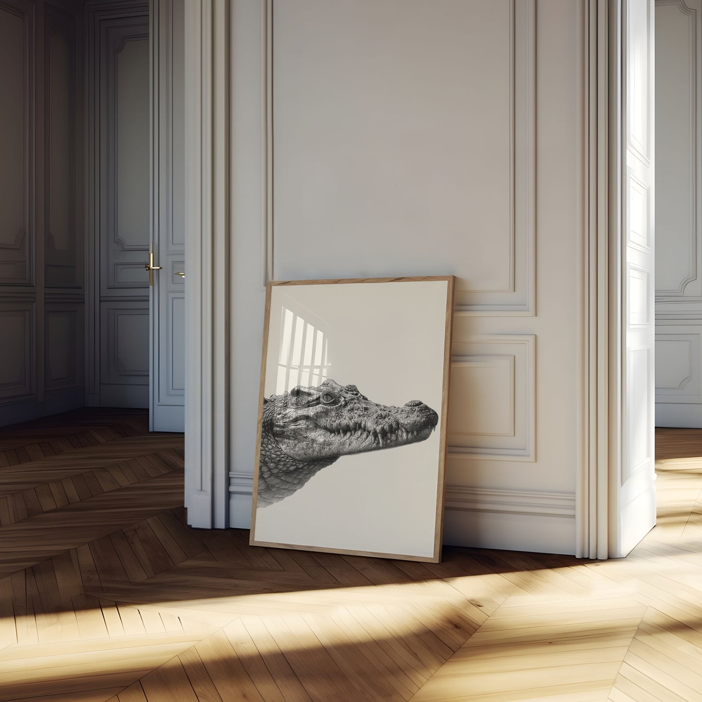 Ancient Predator Black and White Poster