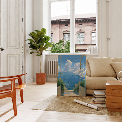 Mediterranean Coastal Window Poster